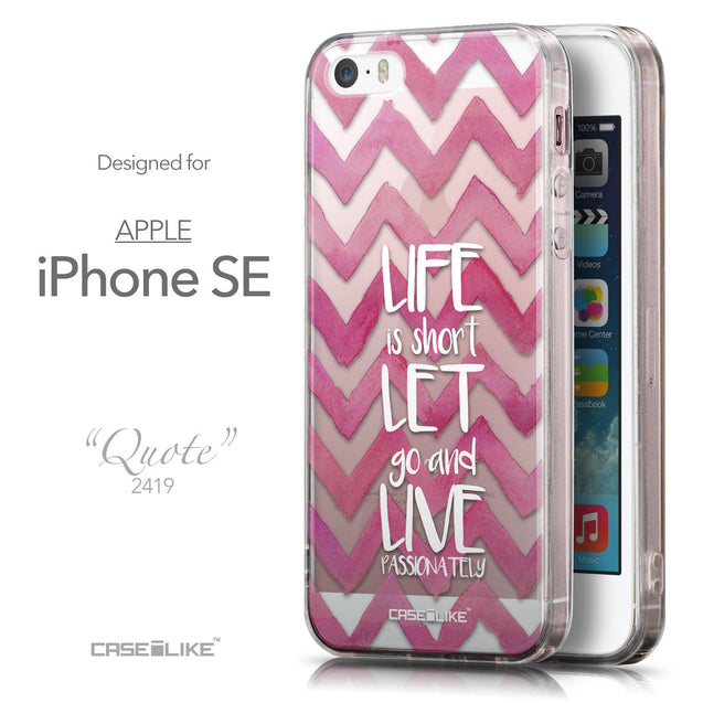 Front & Side View - CASEiLIKE Apple iPhone SE back cover Quote 2419