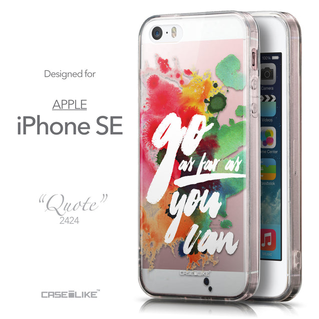 Front & Side View - CASEiLIKE Apple iPhone SE back cover Quote 2424