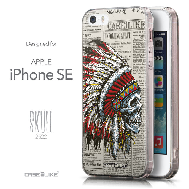 Front & Side View - CASEiLIKE Apple iPhone SE back cover Art of Skull 2522