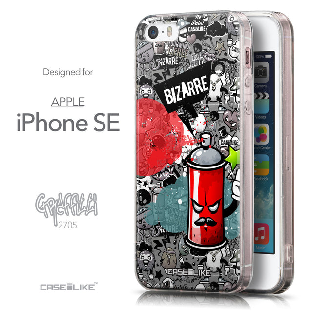 Front & Side View - CASEiLIKE Apple iPhone SE back cover Graffiti 2705
