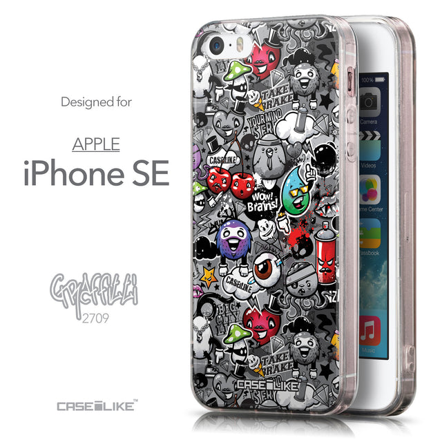 Front & Side View - CASEiLIKE Apple iPhone SE back cover Graffiti 2709