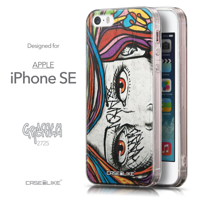 Front & Side View - CASEiLIKE Apple iPhone SE back cover Graffiti Girl 2725