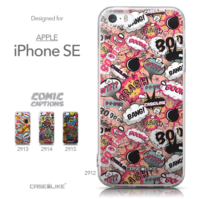Collection - CASEiLIKE Apple iPhone SE back cover Comic Captions Pink 2912