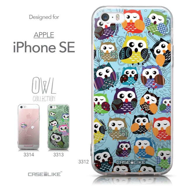 Collection - CASEiLIKE Apple iPhone SE back cover Owl Graphic Design 3312