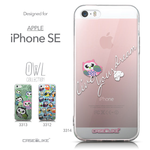 Collection - CASEiLIKE Apple iPhone SE back cover Owl Graphic Design 3314