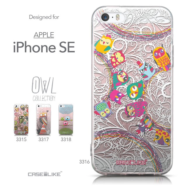 Collection - CASEiLIKE Apple iPhone SE back cover Owl Graphic Design 3316