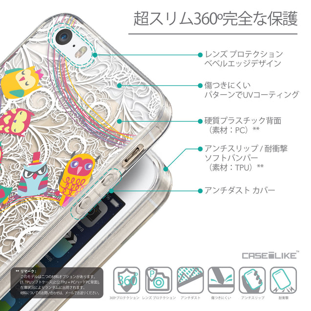 Details in Japanese - CASEiLIKE Apple iPhone SE back cover Owl Graphic Design 3316