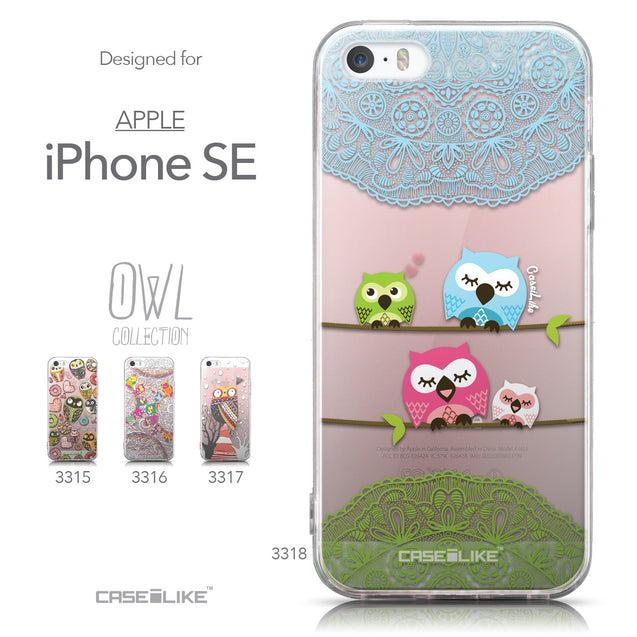 Collection - CASEiLIKE Apple iPhone SE back cover Owl Graphic Design 3318