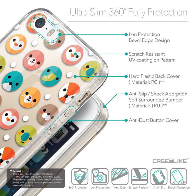 Details in English - CASEiLIKE Apple iPhone SE back cover Animal Cartoon 3638