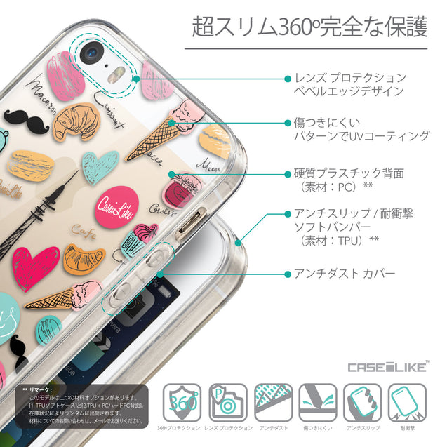 Details in Japanese - CASEiLIKE Apple iPhone SE back cover Paris Holiday 3904