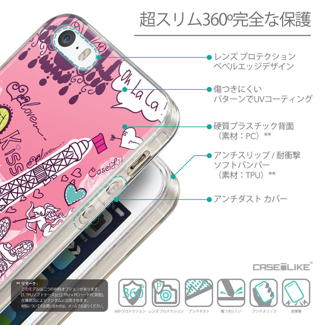 Details in Japanese - CASEiLIKE Apple iPhone SE back cover Paris Holiday 3905