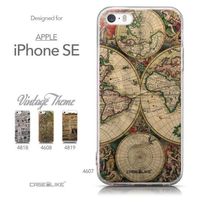 Collection - CASEiLIKE Apple iPhone SE back cover World Map Vintage 4607