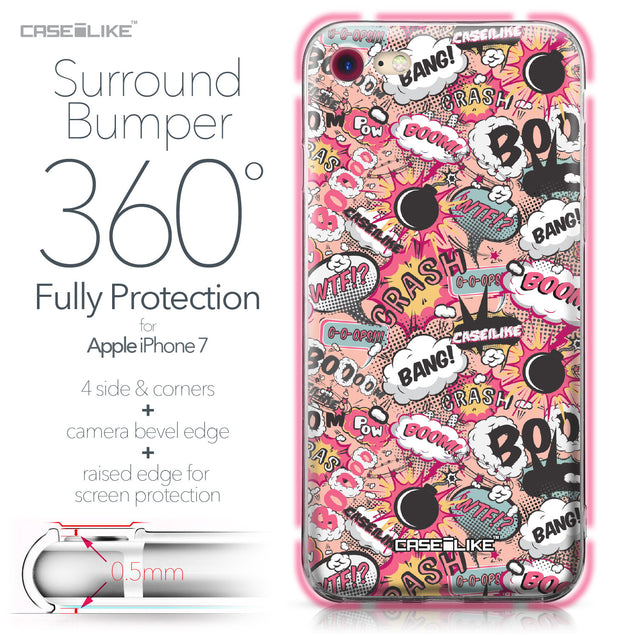 Apple iPhone 7 case Comic Captions Pink 2912 Bumper Case Protection | CASEiLIKE.com