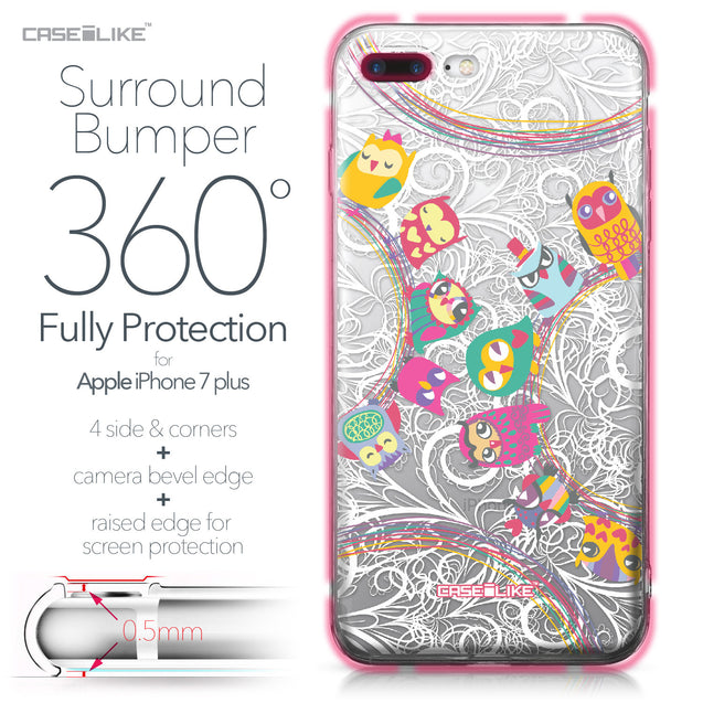 Apple iPhone 7 Plus case Owl Graphic Design 3316 Bumper Case Protection | CASEiLIKE.com
