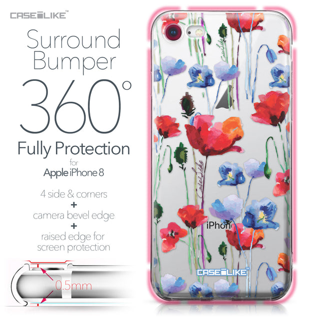 Apple iPhone 8 case Watercolor Floral 2234 Bumper Case Protection | CASEiLIKE.com