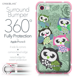 Apple iPhone 8 case Owl Graphic Design 3313 Bumper Case Protection | CASEiLIKE.com