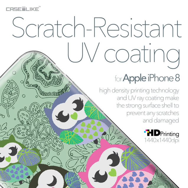 Apple iPhone 8 case Owl Graphic Design 3313 with UV-Coating Scratch-Resistant Case | CASEiLIKE.com