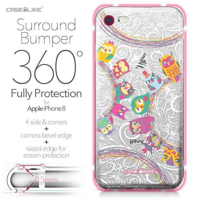 Apple iPhone 8 case Owl Graphic Design 3316 Bumper Case Protection | CASEiLIKE.com