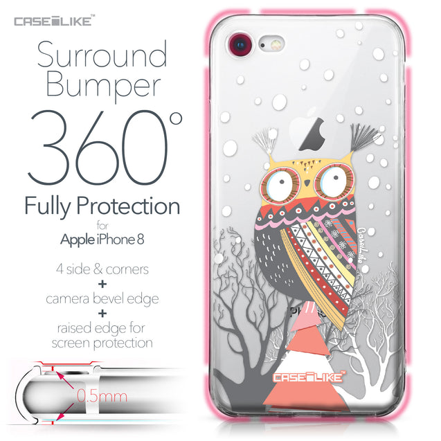 Apple iPhone 8 case Owl Graphic Design 3317 Bumper Case Protection | CASEiLIKE.com