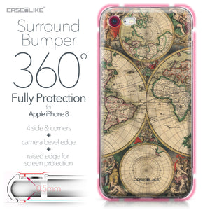 Apple iPhone 8 case World Map Vintage 4607 Bumper Case Protection | CASEiLIKE.com