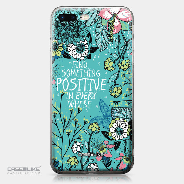 Apple iPhone 8 Plus case Blooming Flowers Turquoise 2249 | CASEiLIKE.com