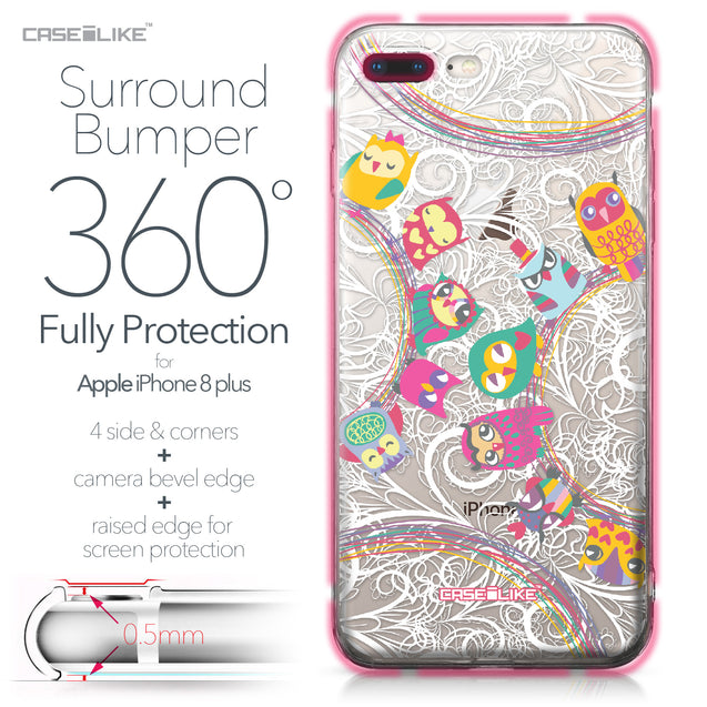 Apple iPhone 8 Plus case Owl Graphic Design 3316 Bumper Case Protection | CASEiLIKE.com