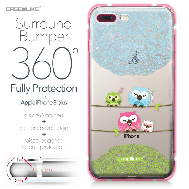 Apple iPhone 8 Plus case Owl Graphic Design 3318 Bumper Case Protection | CASEiLIKE.com
