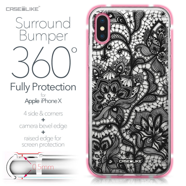 Apple iPhone X case Lace 2037 Bumper Case Protection | CASEiLIKE.com