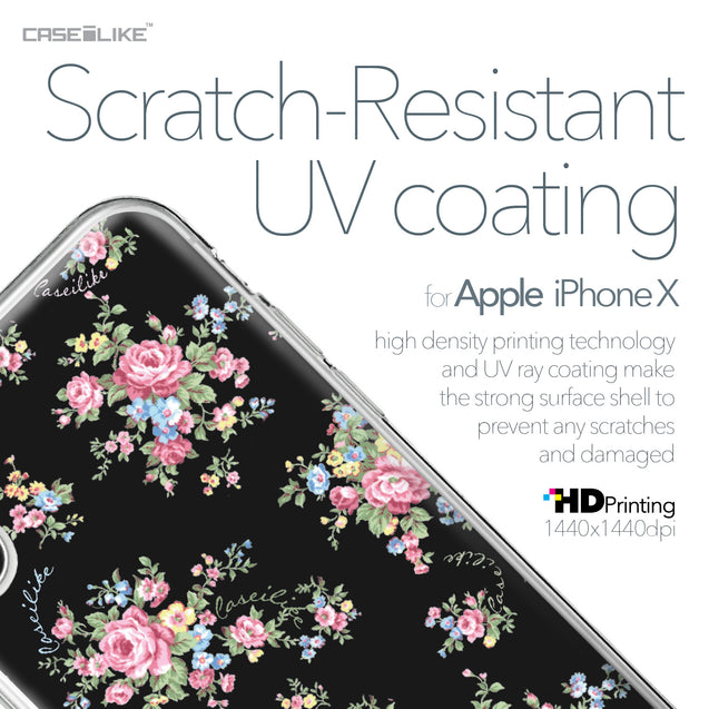 Apple iPhone X case Floral Rose Classic 2261 with UV-Coating Scratch-Resistant Case | CASEiLIKE.com