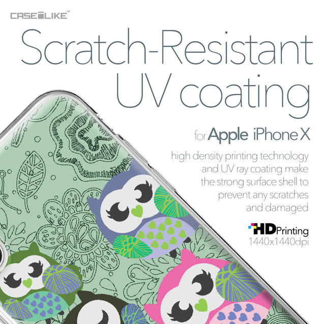 Apple iPhone X case Owl Graphic Design 3313 with UV-Coating Scratch-Resistant Case | CASEiLIKE.com