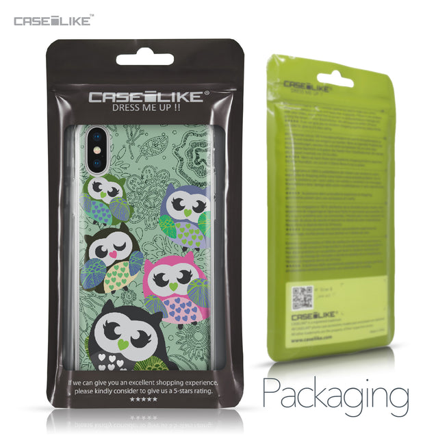 Apple iPhone X case Owl Graphic Design 3313 Retail Packaging | CASEiLIKE.com