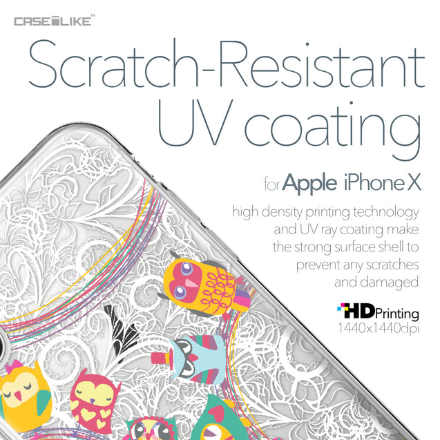 Apple iPhone X case Owl Graphic Design 3316 with UV-Coating Scratch-Resistant Case | CASEiLIKE.com