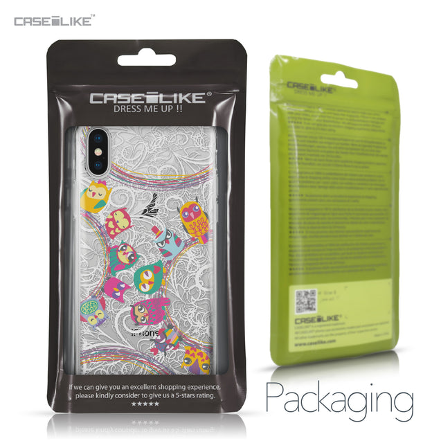 Apple iPhone X case Owl Graphic Design 3316 Retail Packaging | CASEiLIKE.com