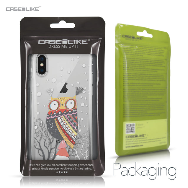 Apple iPhone X case Owl Graphic Design 3317 Retail Packaging | CASEiLIKE.com