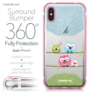 Apple iPhone X case Owl Graphic Design 3318 Bumper Case Protection | CASEiLIKE.com