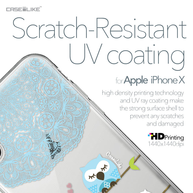 Apple iPhone X case Owl Graphic Design 3318 with UV-Coating Scratch-Resistant Case | CASEiLIKE.com