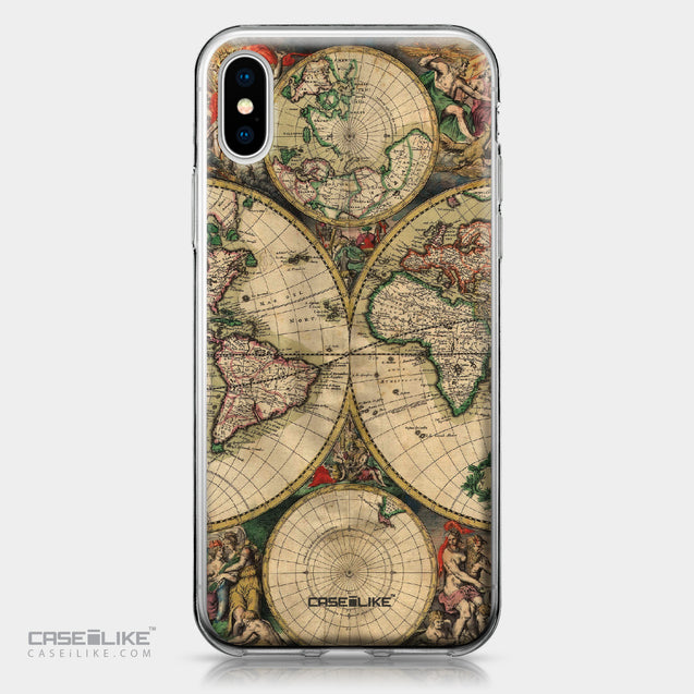 Apple iPhone X case World Map Vintage 4607 | CASEiLIKE.com