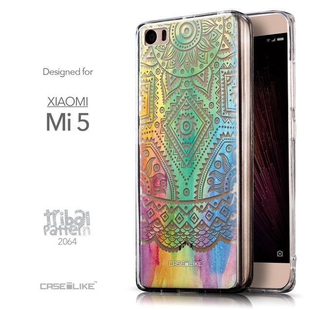 Front & Side View - CASEiLIKE Xiaomi Mi 5 back cover Indian Line Art 2064