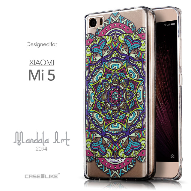 Front & Side View - CASEiLIKE Xiaomi Mi 5 back cover Mandala Art 2094