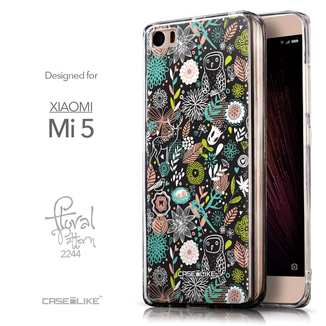Front & Side View - CASEiLIKE Xiaomi Mi 5 back cover Spring Forest Black 2244