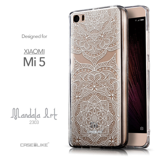 Front & Side View - CASEiLIKE Xiaomi Mi 5 back cover Mandala Art 2303