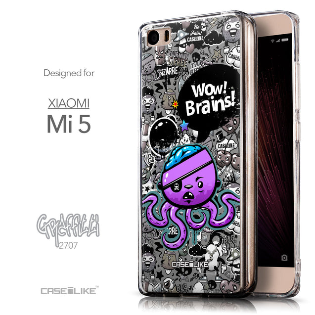 Front & Side View - CASEiLIKE Xiaomi Mi 5 back cover Graffiti 2707