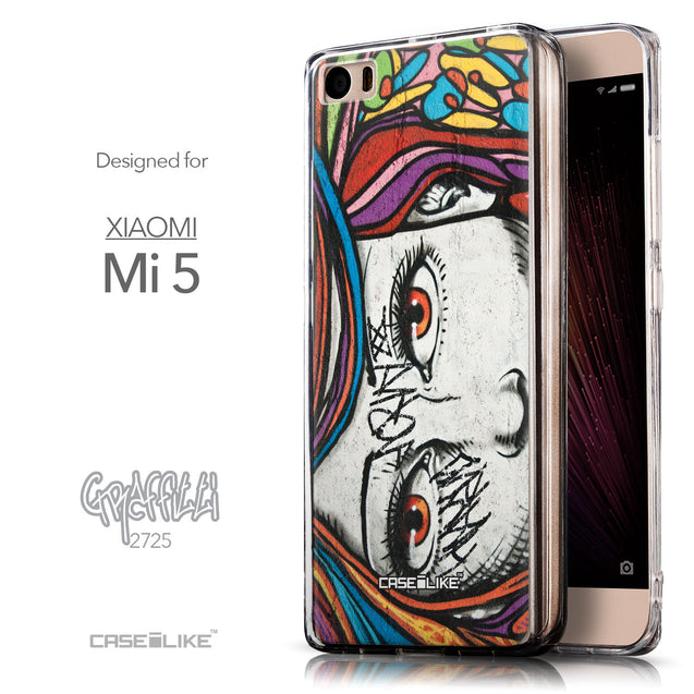 Front & Side View - CASEiLIKE Xiaomi Mi 5 back cover Graffiti Girl 2725
