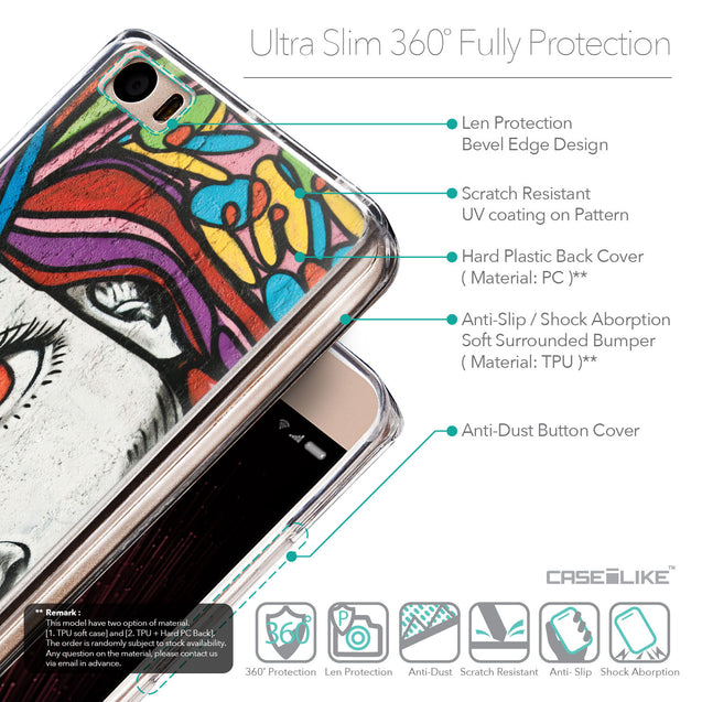 Details in English - CASEiLIKE Xiaomi Mi 5 back cover Graffiti Girl 2725