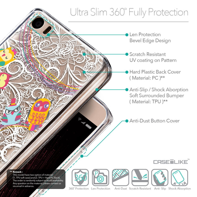 Details in English - CASEiLIKE Xiaomi Mi 5 back cover Owl Graphic Design 3316