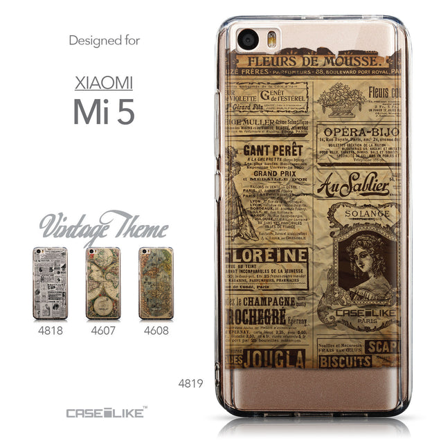 Collection - CASEiLIKE Xiaomi Mi 5 back cover Vintage Newspaper Advertising 4819