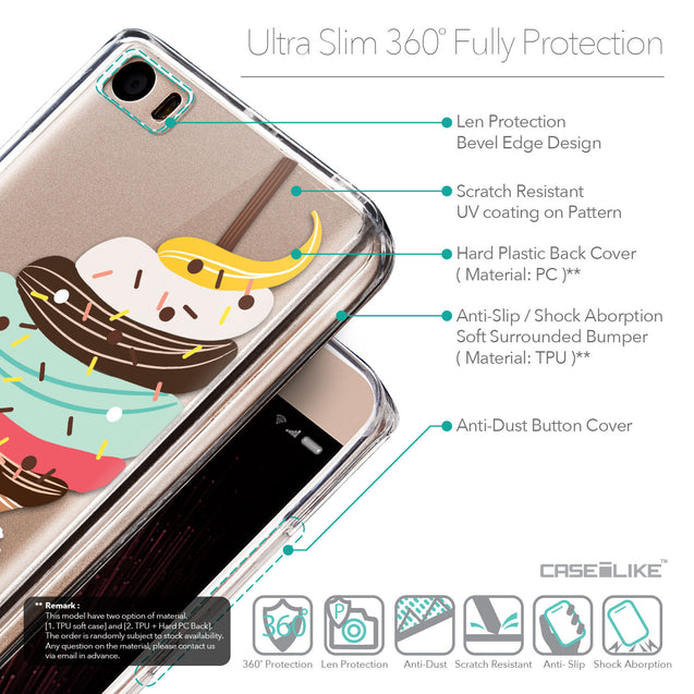 Details in English - CASEiLIKE Xiaomi Mi 5 back cover Ice Cream 4820