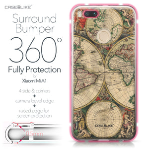 Xiaomi Mi A1 case World Map Vintage 4607 Bumper Case Protection | CASEiLIKE.com