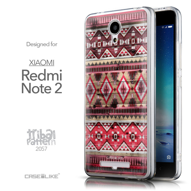 Front & Side View - CASEiLIKE Xiaomi Redmi Note 2 back cover Indian Tribal Theme Pattern 2057