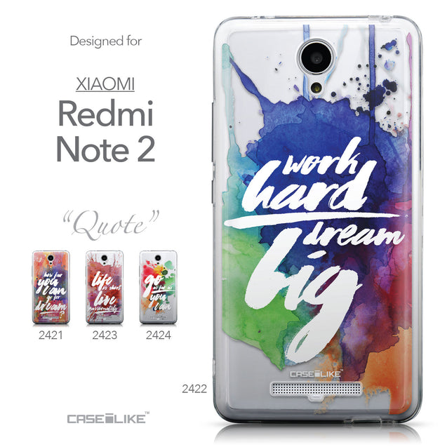 Collection - CASEiLIKE Xiaomi Redmi Note 2 back cover Quote 2422